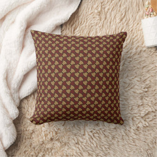 Coussin Motif d'arc rétro sans couture en rouge et or