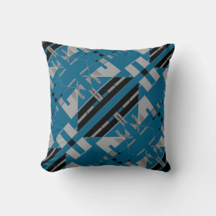 Coussin Motif d'art Abstrait gris noir