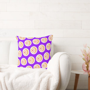 Coussin Motif d'art concentrique en carrelage violet vif g