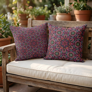 Coussin Motif d'art de carreaux bohème méditerranéen maroc