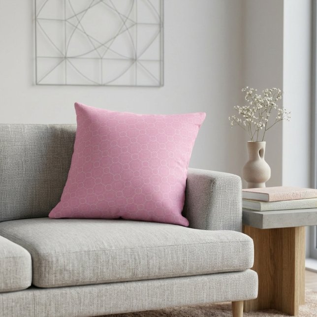 Coussin Motif d'art de cercles interconnectés rose charman (Créateur téléchargé)