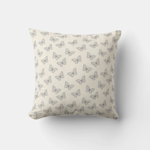 Coussin Motif d'art en ligne de papillon