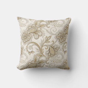 Coussin Motif d'art floral paisley de luxe élégant
