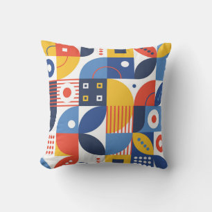 Coussin motif d'art géométrique Abstrait coloré