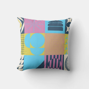 Coussin Motif d'art néo-moderniste réalisé avec g abstrait