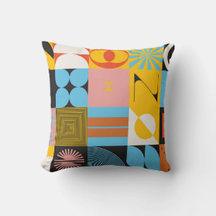 Coussin Motif d'art néo-moderniste réalisé avec g abstrait