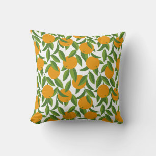 Coussin Motif d'art oranger sans couture.