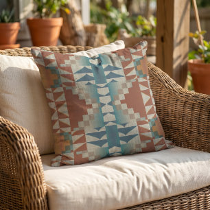 Coussin Motif d'art tribal indigène moderne rustique de ca
