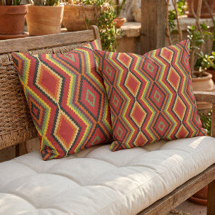 Coussin Motif d'art tribal natif moderne rustique pour cab