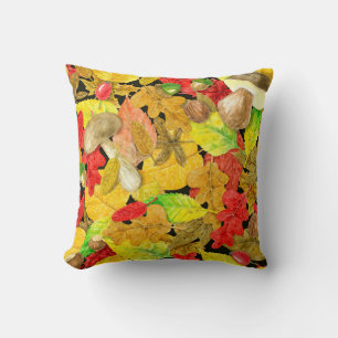 Coussin Motif d'automne aquarelle