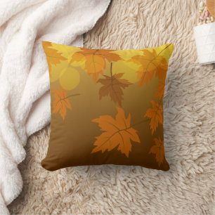 Coussin Motif d'automne avec feuilles d'érable en chute et