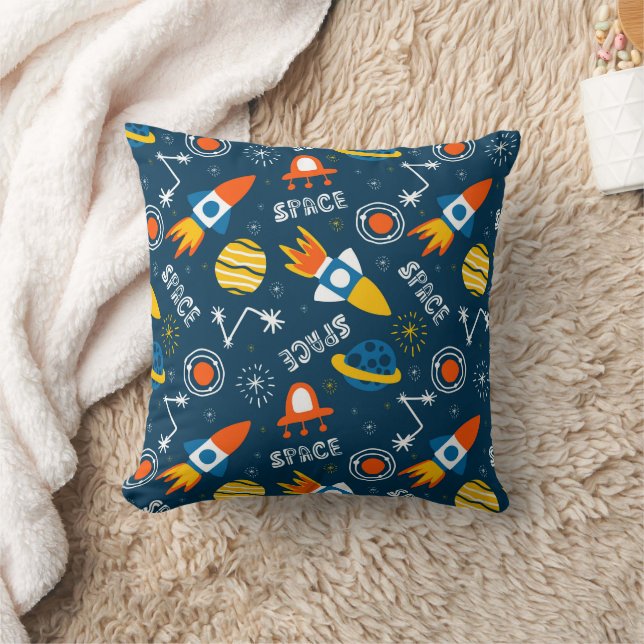 Coussin Motif d'aventures spatiales colorées (Couverture)
