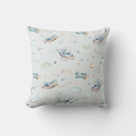 Coussin Motif d'avion mignon (Recto)