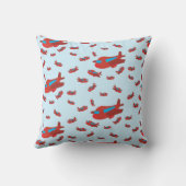 Coussin Motif d'avion rouge et bleu (Verso)