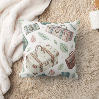 Coussin Motif de bagages de voyage vintage (1)