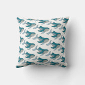 Coussin Motif de baleine pour garçons bleus mignons (Verso)