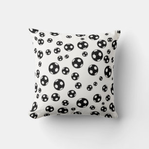 Coussin Motif de balle de football / couleurs inversées