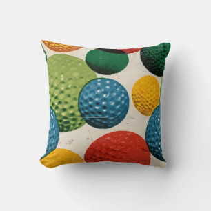 Coussin Motif de balle de golf coloré