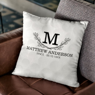 Coussin Motif de balle de golf personnalisé Nom Monogramme