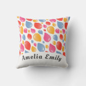 Coussin Motif de ballon du parti Nom de l'enfant (Verso)