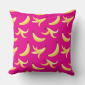 Coussin Motif de banane jaune rétro drôle éditable pour fê (Recto)