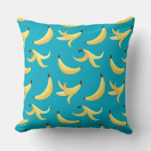 Coussin Motif de banane jaune rétro drôle éditable pour fê (Recto)