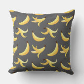 Coussin Motif de banane jaune rétro drôle éditable pour fê (Recto)