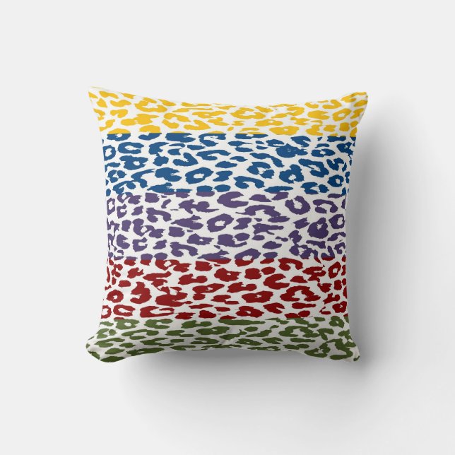 Coussin Motif  de bande de peau Empreinte de léopard multi (Recto)