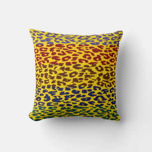 Coussin Motif de bande de peau Empreinte de léopard multic