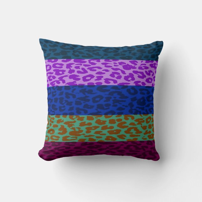 Coussin Motif de bande de peau Empreinte de léopard multic (Recto)