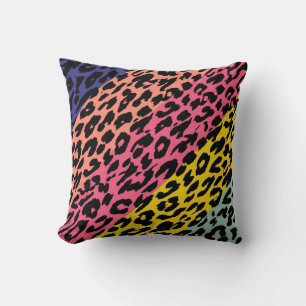 Coussin Motif de bande de peau Empreinte de léopard rétro