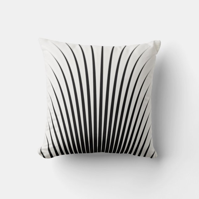 Coussin Motif de bande gris argenté noir blanc très unique (Recto)