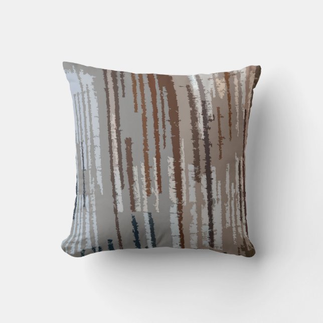 Coussin Motif de bande multicolore tonique Terre (Recto)