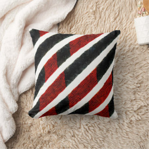 Coussin Motif de bande texturée rouge moderne