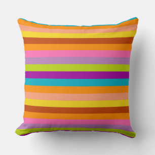 Coussin Motif de bandes colorées rétro #22