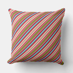 Coussin Motif de bandes croisées multicolores