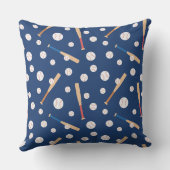 Coussin Motif de baseball et de bats (Verso)