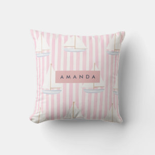 Coussin Motif de bateau Pastel Cute personnalisé