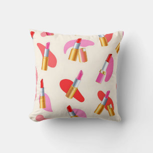 Coussin Motif de beauté de rouge à lèvres ludique