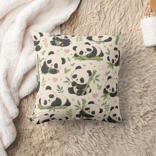 Coussin Motif de bébé panda mignon | (Couverture)