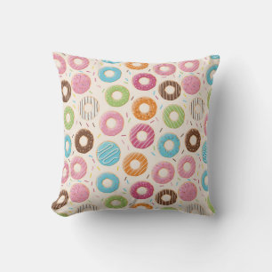 Coussin Motif de beignets colorés