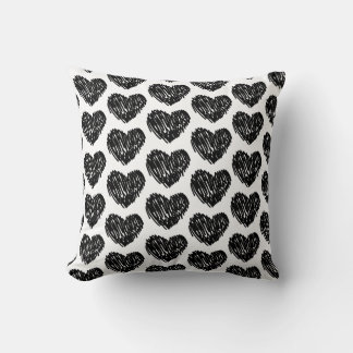 Coussin Motif de Black Hearts