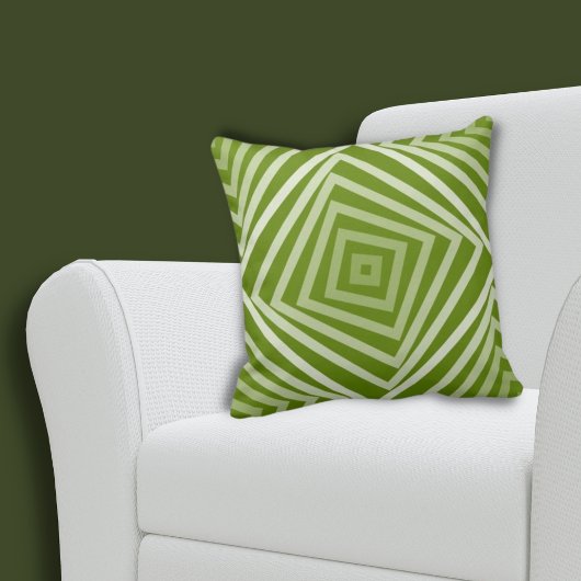 Coussin Motif de boîte en spirale verte d'été