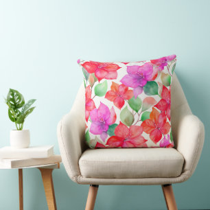 Coussin Motif de bougainvilliers tropicaux