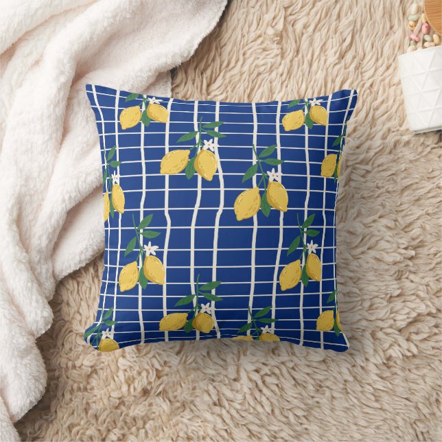 Coussin Motif de branche de citron méditerranéen (Couverture)