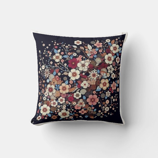 Coussin Motif de branches de fleurs de cerisier japonais (Recto)