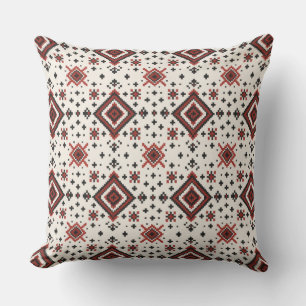 Coussin Motif de broderie diamant folklorique sans couture