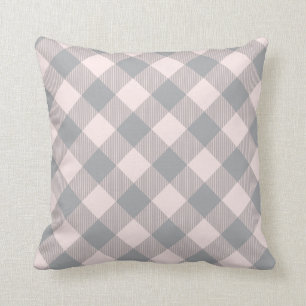 Coussin motif de buffle moderne rose et gris