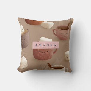 Coussin Motif de cacao chaud Pastel personnalisé