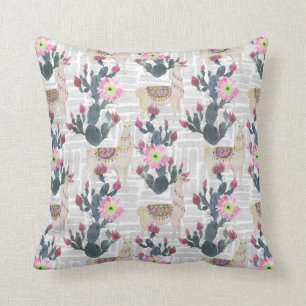 Coussin Motif de cactus d'aquarelle